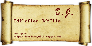 Dörfler Júlia névjegykártya